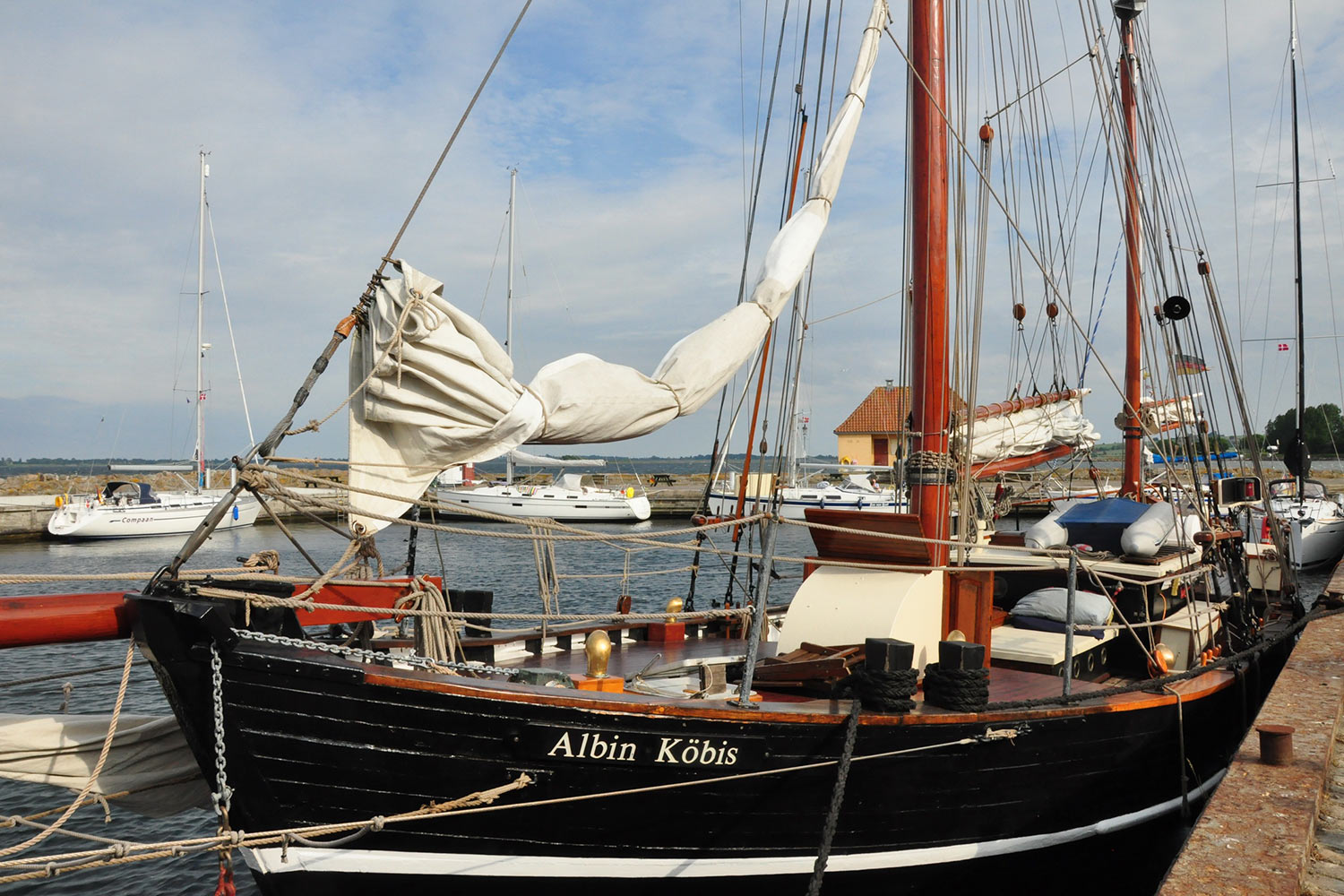 "Albin Köbing" im Hafen Ærøskøbing (Ærø, Dänemark) . Segeln Dänische Südsee 2016 (Foto: Klaus Wahl)