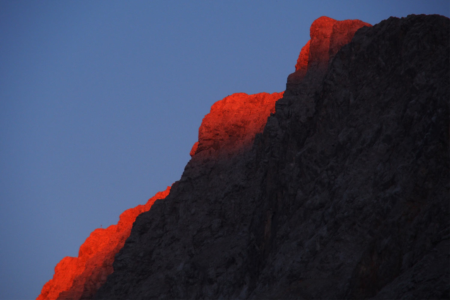 Alpenglühen an der Speckkarspitze . Karwendel (Foto: Andreas Kuhrt 2017)
