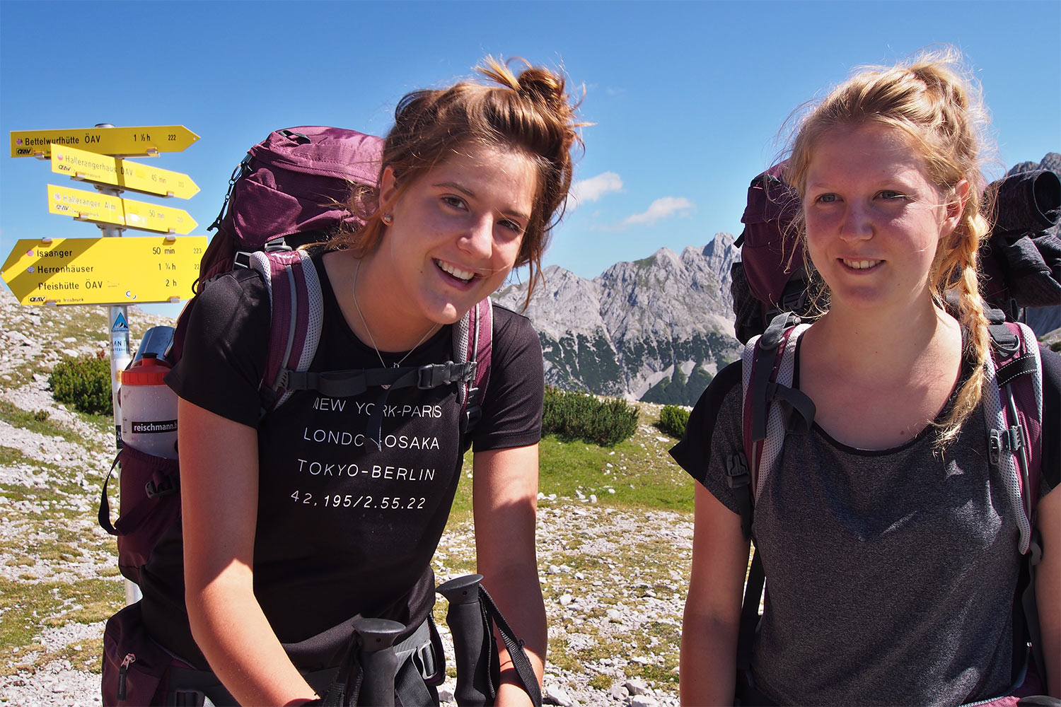 Zwei Lindauer Mädchen am Lafatscher Joch . Karwendel (Foto: Andreas Kuhrt 2017)
