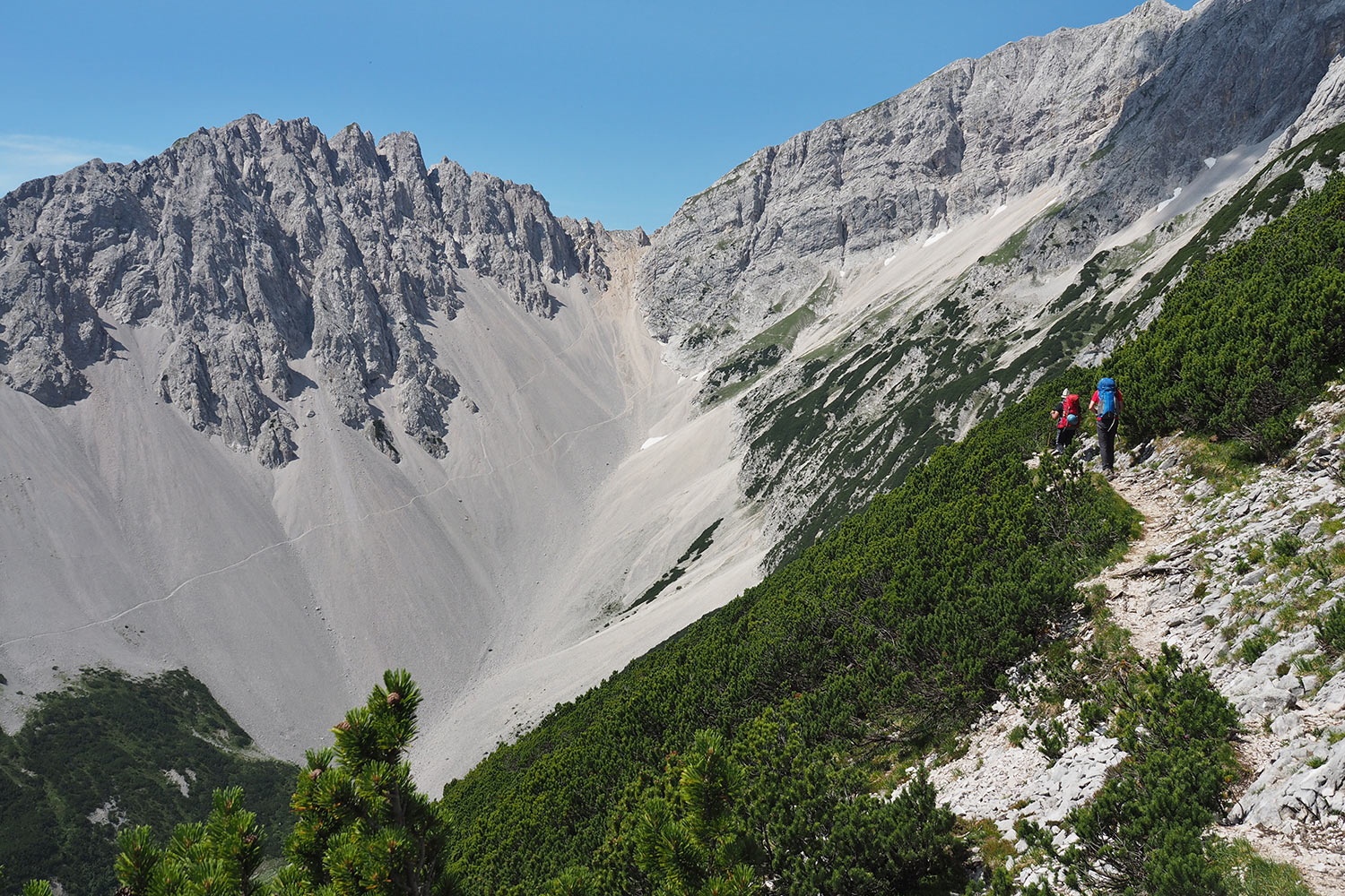 Wilde-Bande-Steig zum Stempeljoch (2215 m) . Karwendel (Foto: Manuela Hahnebach 2017)