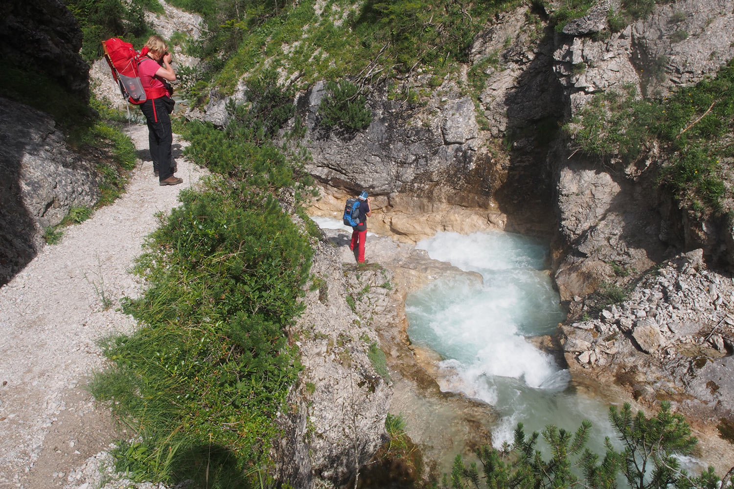 Manuela & Robert in der Gleirschklamm bei Scharnitz . Karwendel (Foto: Andreas Kuhrt 2017)