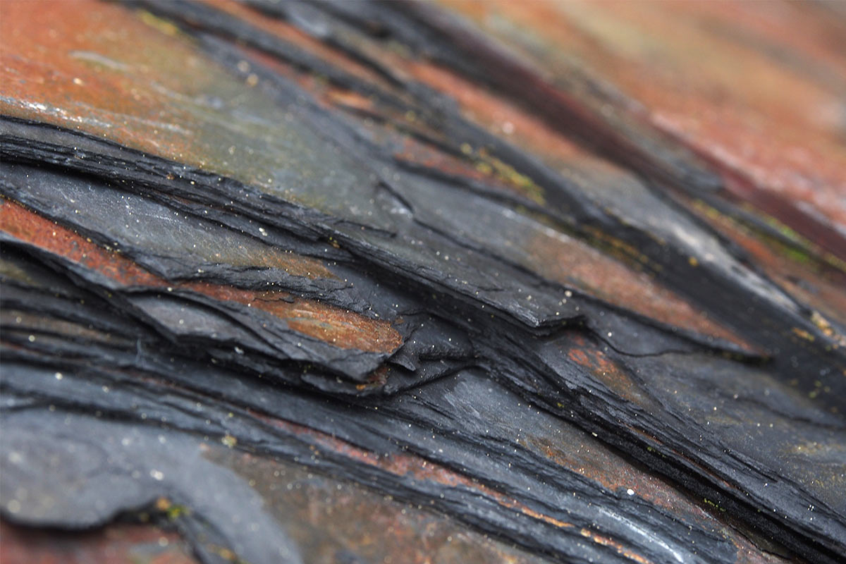 Schieferplatte im technischen Denkmal . Frühlingswanderung im Schieferpark Lehesten (Foto: Andreas Kuhrt 2017)