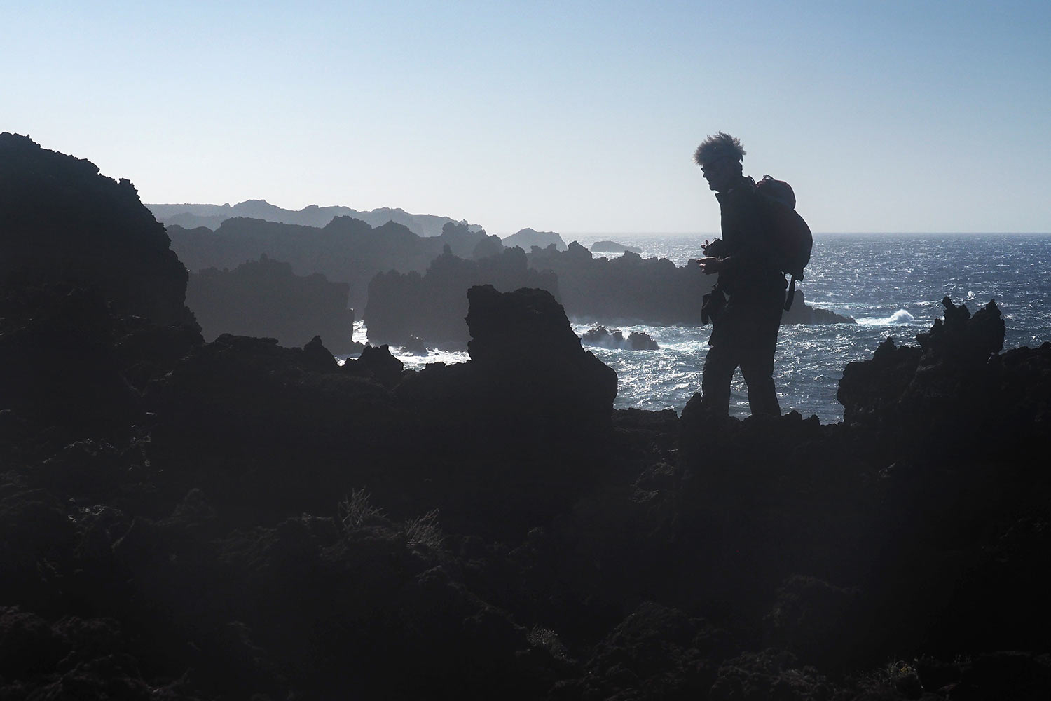An den Lavarippen Los Andenitos . El Hierro 2018 (Foto: Manuela Hahnebach)