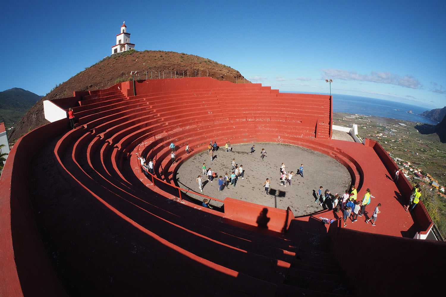 Lucha Canaria: Ringkampfarena La Frontera . El Hierro 2018 (Foto: Andreas Kuhrt)