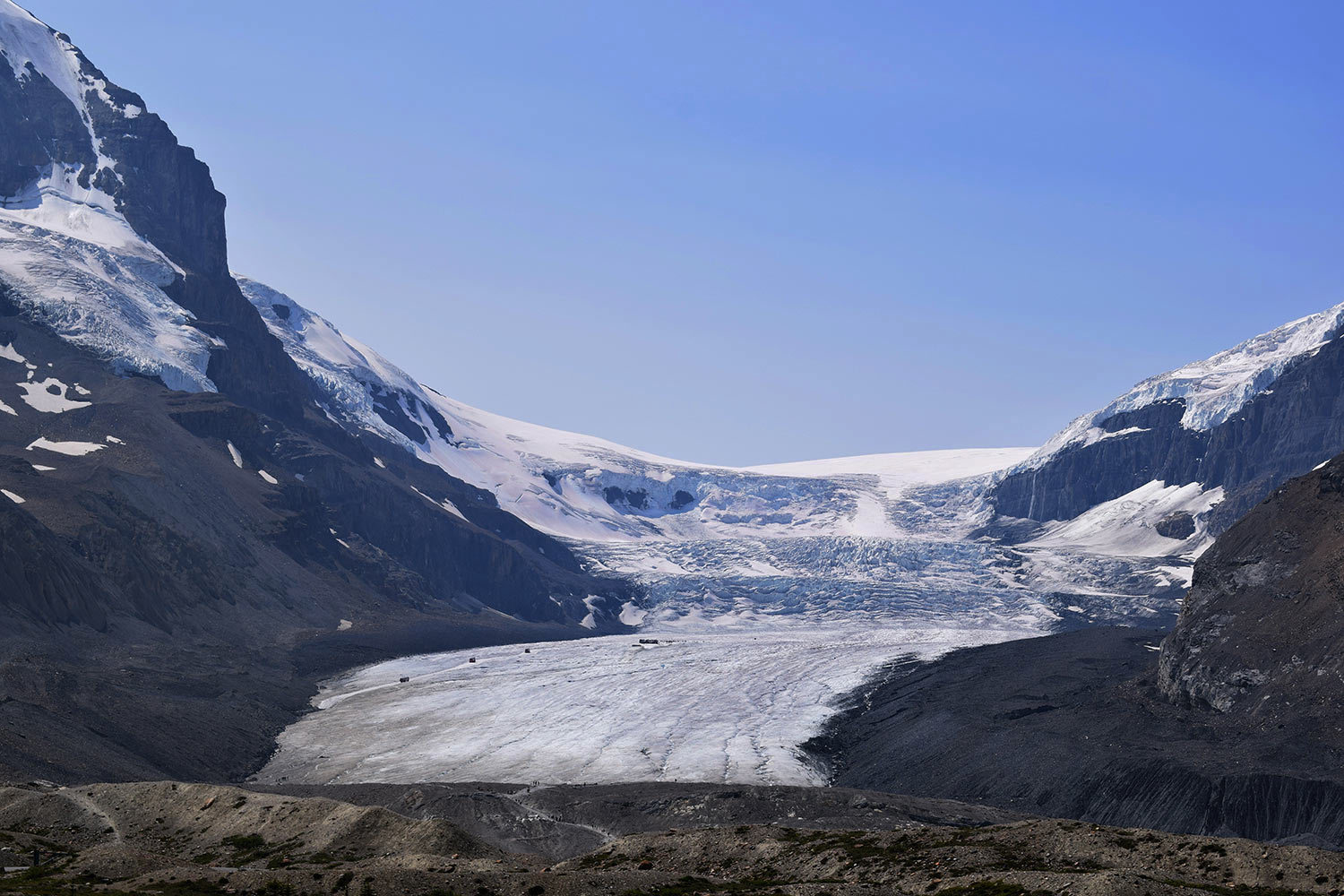 Gletscherzunge vom Columbia Icefield . Westkanada 2018 (Foto: Barbara & Jochen Hollandt)