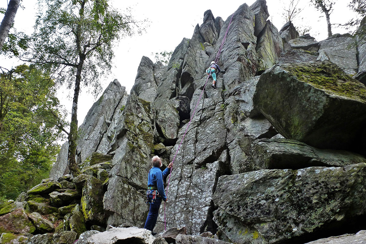 Klettern an der Steinwand (Rhön): Ronja an der hinteren Steinwand (Foto: Ingrid/Klaus Lehmann)