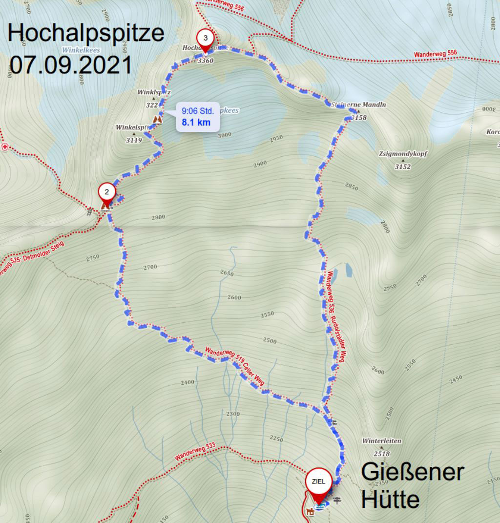 2021 Tour Hochalpspitze (Karte: OpenStreetMap)