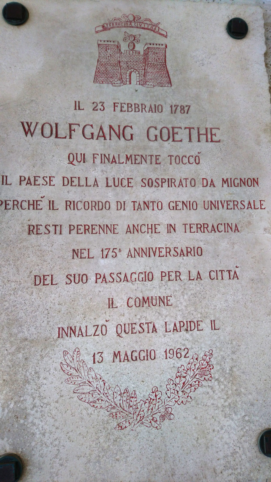 2022 Via Appia Antica: Goethe war auch in Terracina (Foto: Monika Schild)