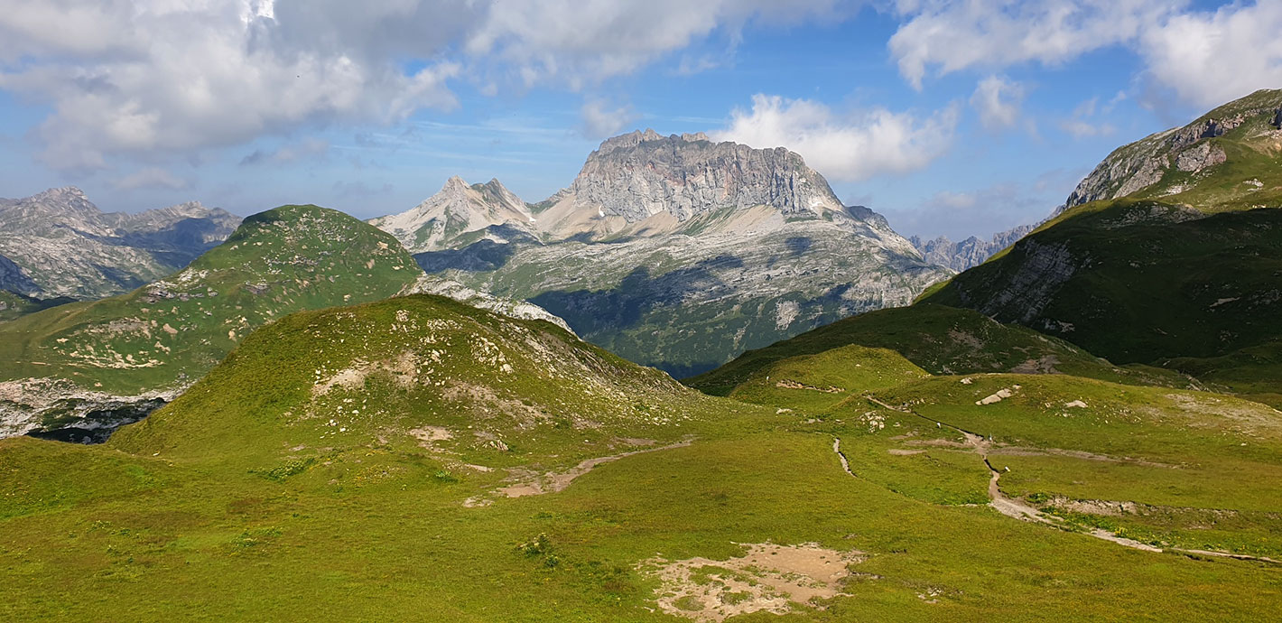 2022 Lechquellengebirge: letzter Blick auf die Rote Wand (Foto: Christian Lange)