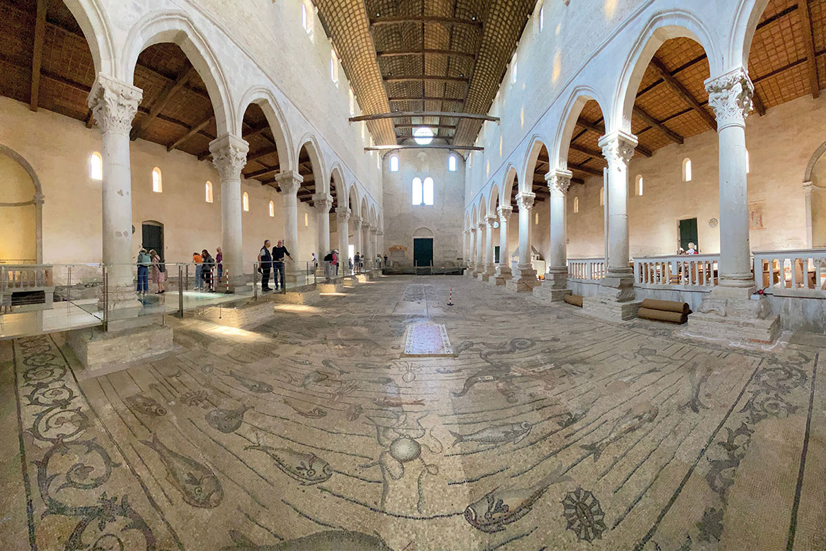 Friaul 2023: Aquileia: Basilika Santa Maria Assunta: Mosaikboden (Andreas Kuhrt)