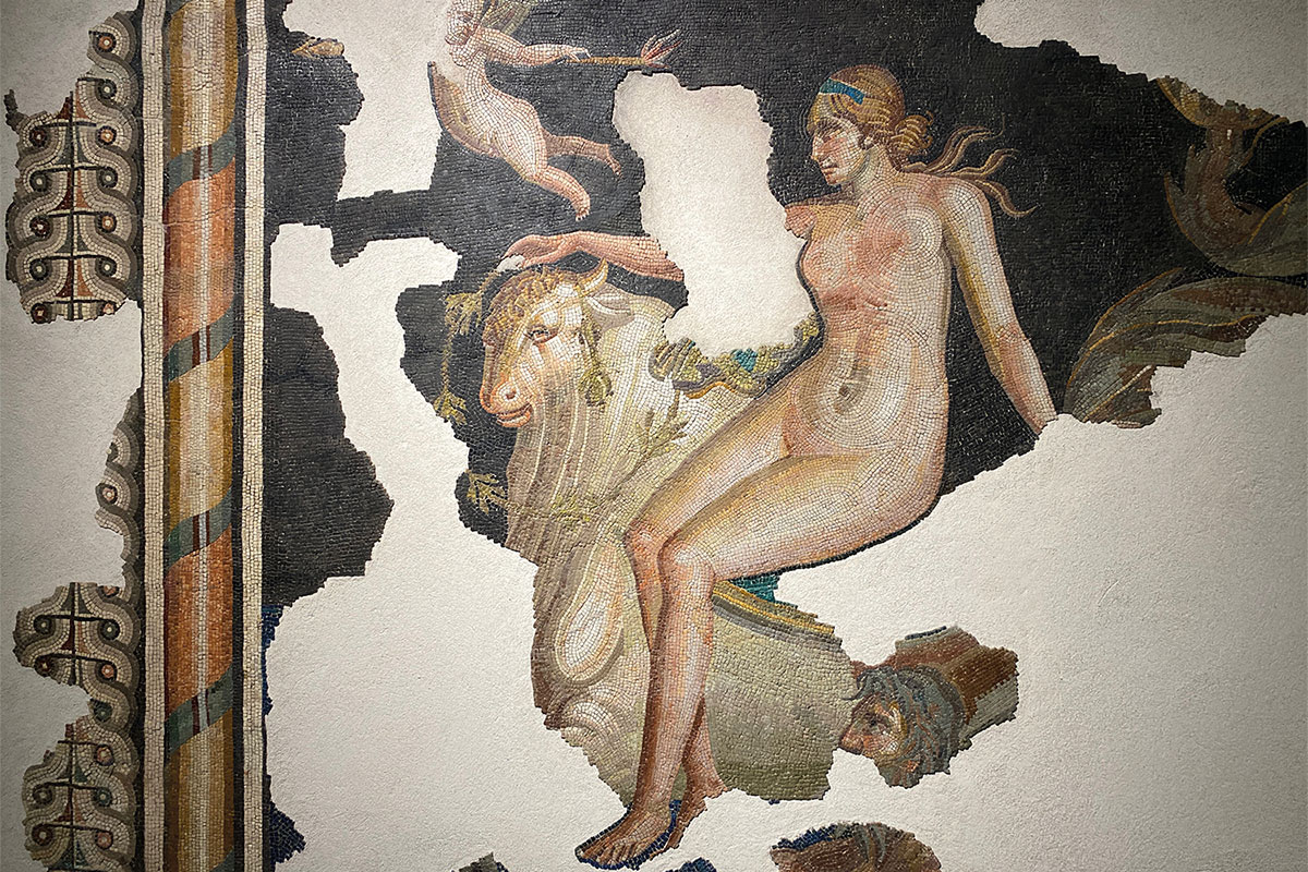 Friaul 2023: Aquileia: römisches Mosaik im Archäologischen Nationalmuseum (Andreas Kuhrt)