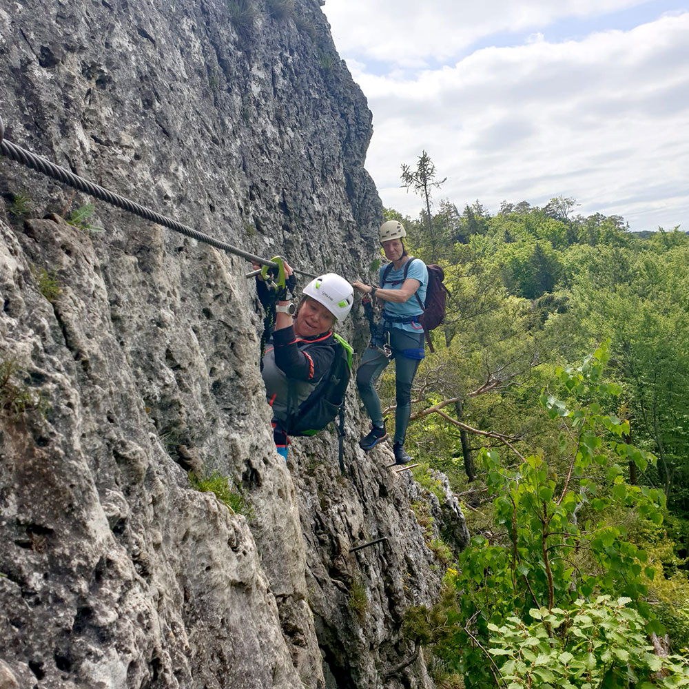Klettersteig: Höhenglücksteig, Fränkische Schweiz, 2023 (Heidi Wolfram)