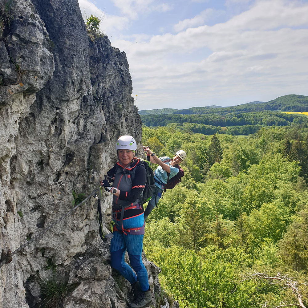 Klettersteig: Höhenglücksteig, Fränkische Schweiz, 2023 (Heidi Wolfram)