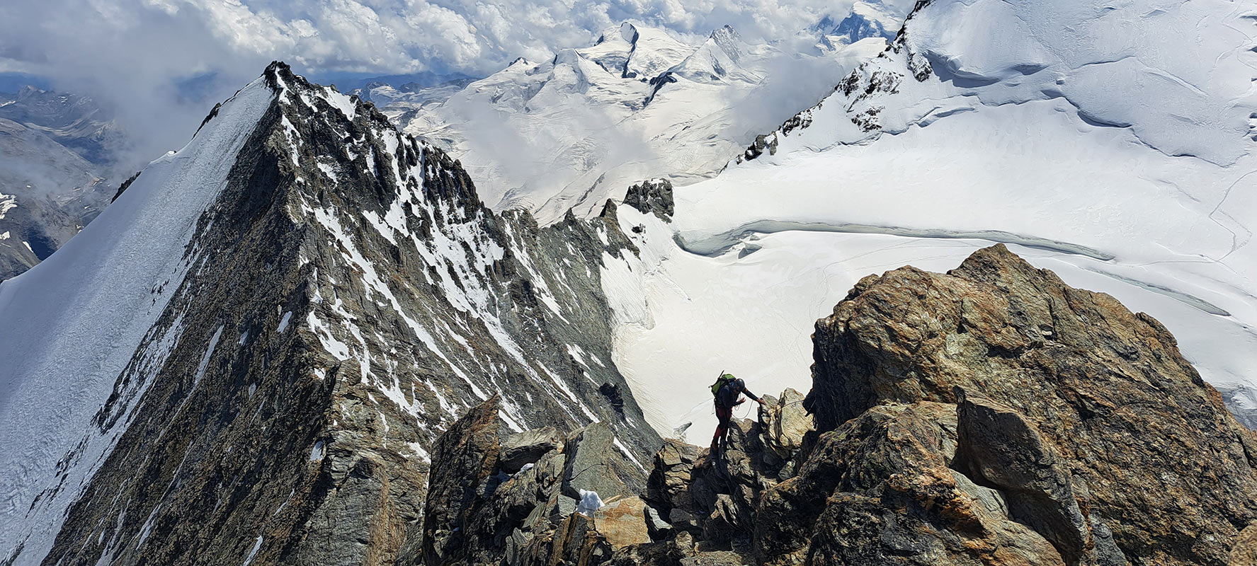 Wallis 2023: Hochtour zur Lenzspitze (Heiko Sthamer + Oliver Hartmann)