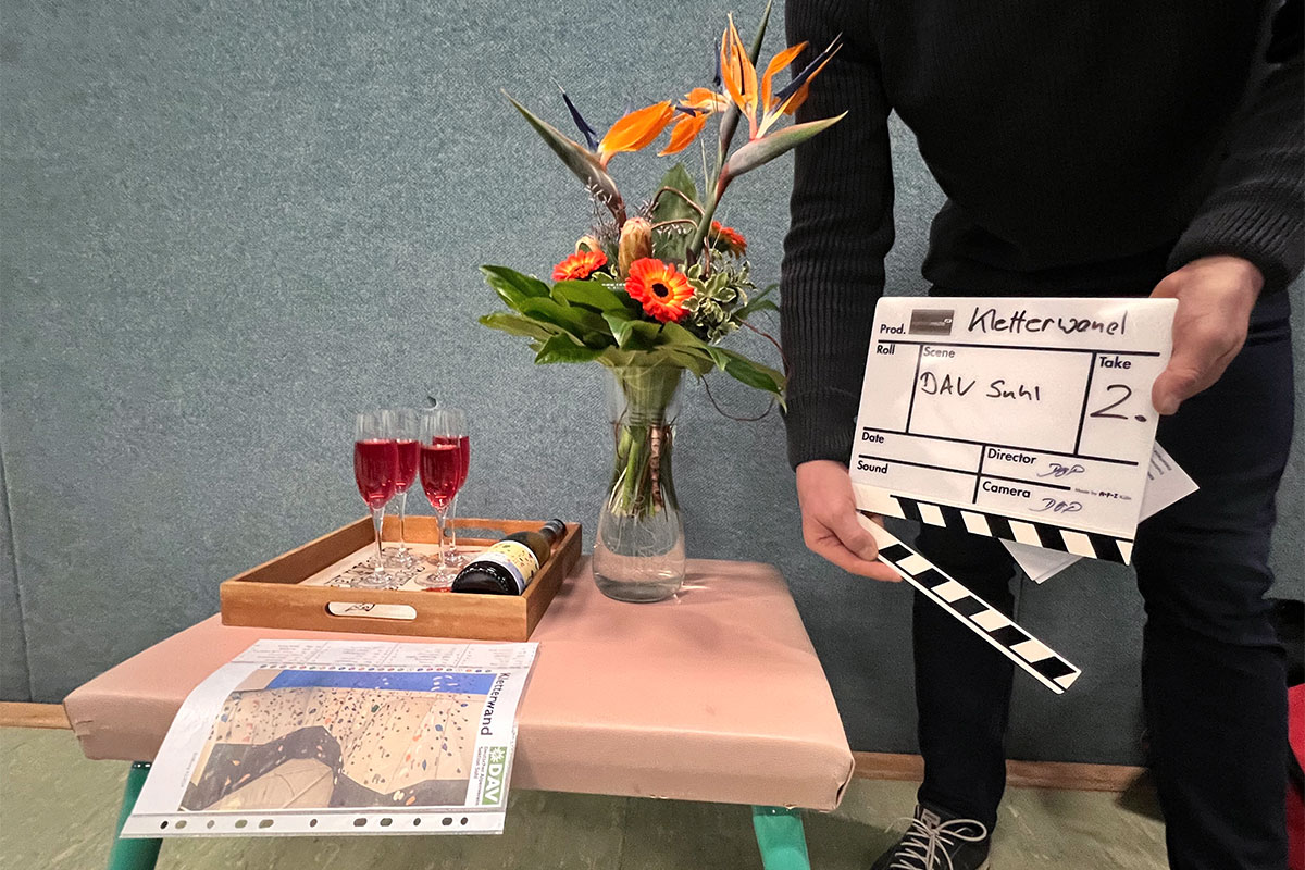 DAV Suhl: Eröffnung der Kletterwand in der Sporthalle Suhl-Nord, 06.012.2024 (Foto: Manuela Hahnebach)