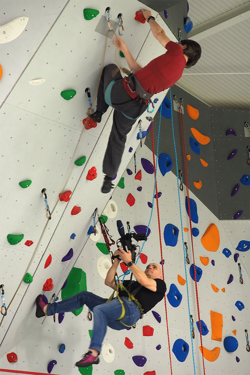 DAV Suhl: Eröffnung der Kletterwand in der Sporthalle Suhl-Nord, 06.012.2024 (Foto: Manuela Hahnebach)