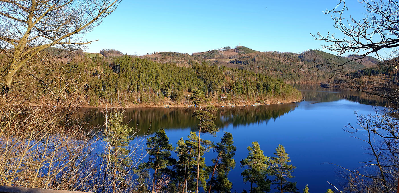 Wanderung Hohenwarte-Talsperre: am Oberbecken (Foto: Sigrid Beck, 2025)