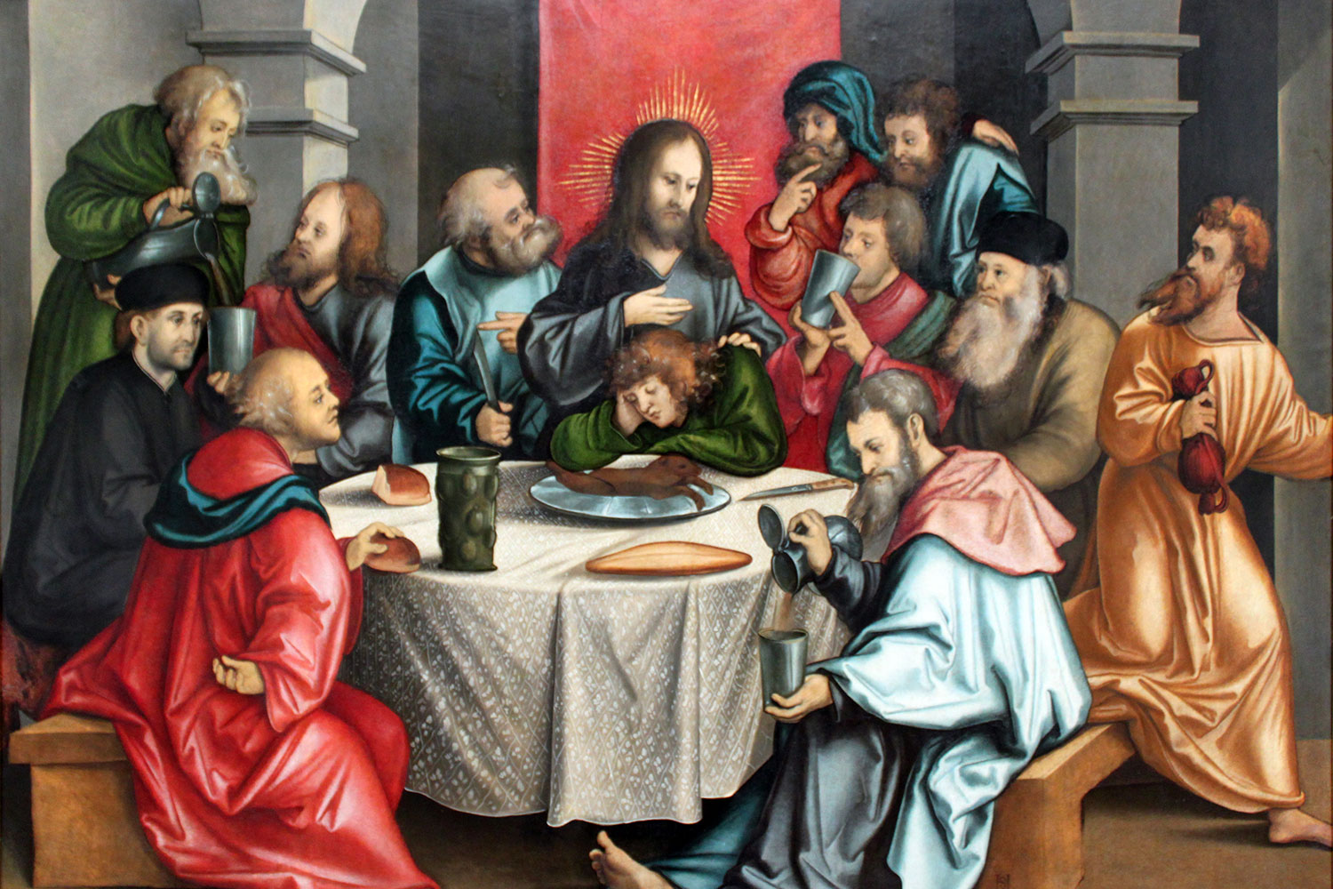 Hans Leonhard Schäufelein: Das letzte Abendmahl, 1511 (Gemäldegalerie Berlin, Quelle: Wikimedia, gemeinfrei)