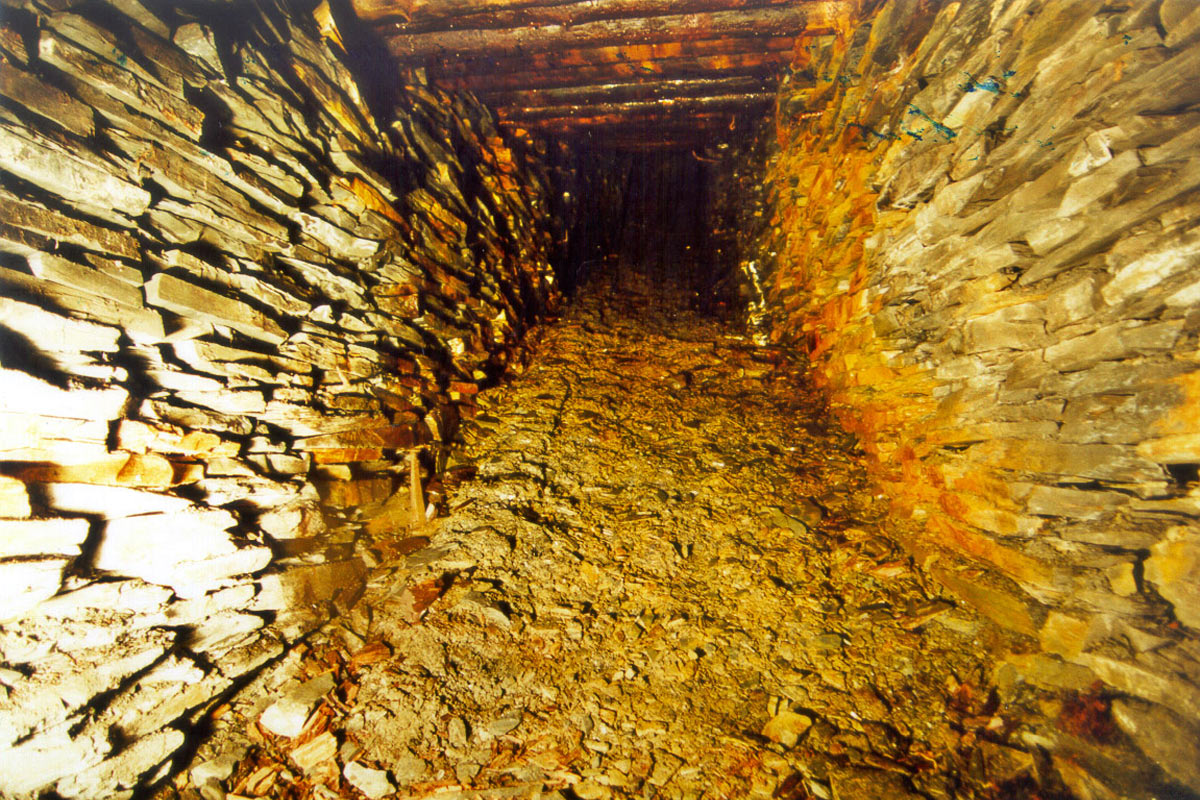 Besucherbergwerk Lehesten: Haspelberg im Rheinischen Abbau (Foto: Werner Liebeskind, Lehesten)