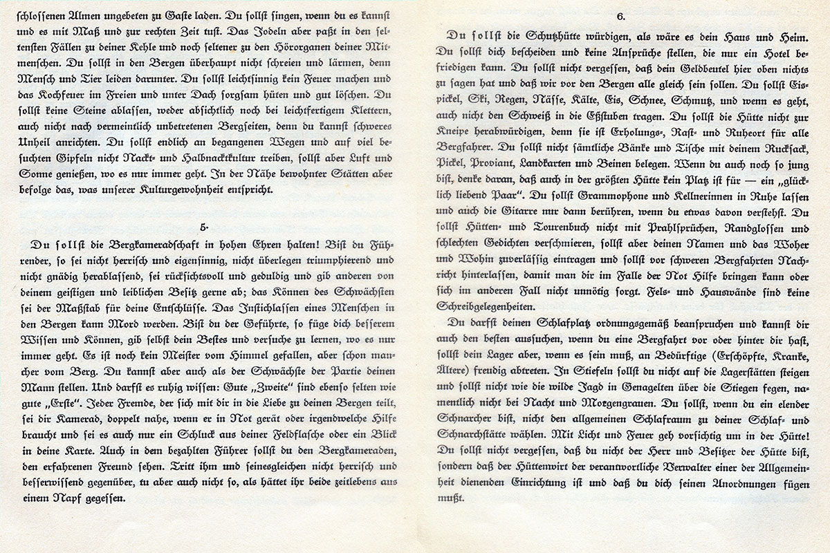 Luis Trenker "Meine Berge": 10 Bergsteigergebote